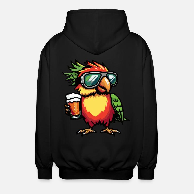 Papagai Apres Ski Bier Comic - Unisex Kapuzenjacke - Schwarz