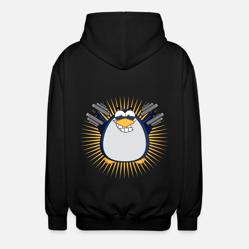 cool pingouin de gym drôle - Veste à capuche unisexe - noir