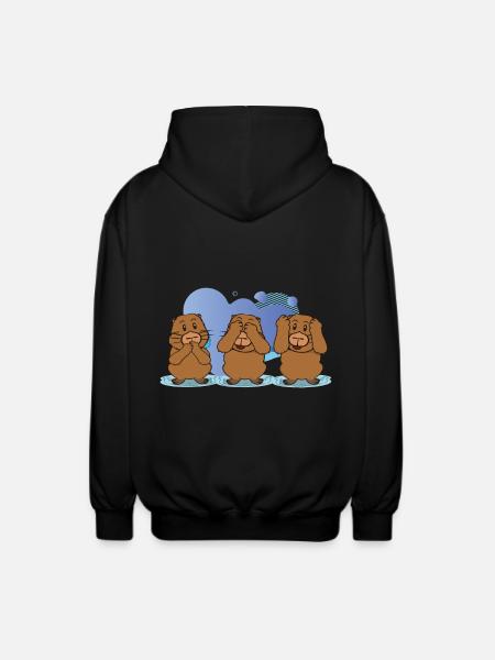 capybara pigs - Unisex Hooded Jacket - black