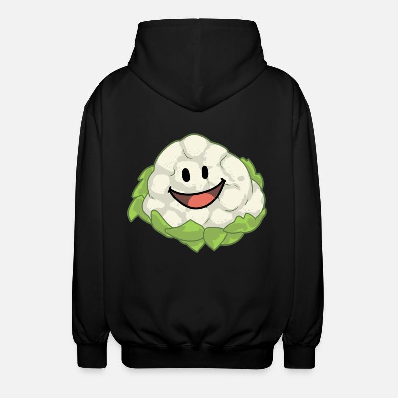 Cauliflower Cabbage Vegetables Vegan Healthy - Unisex Hooded Jacket - black