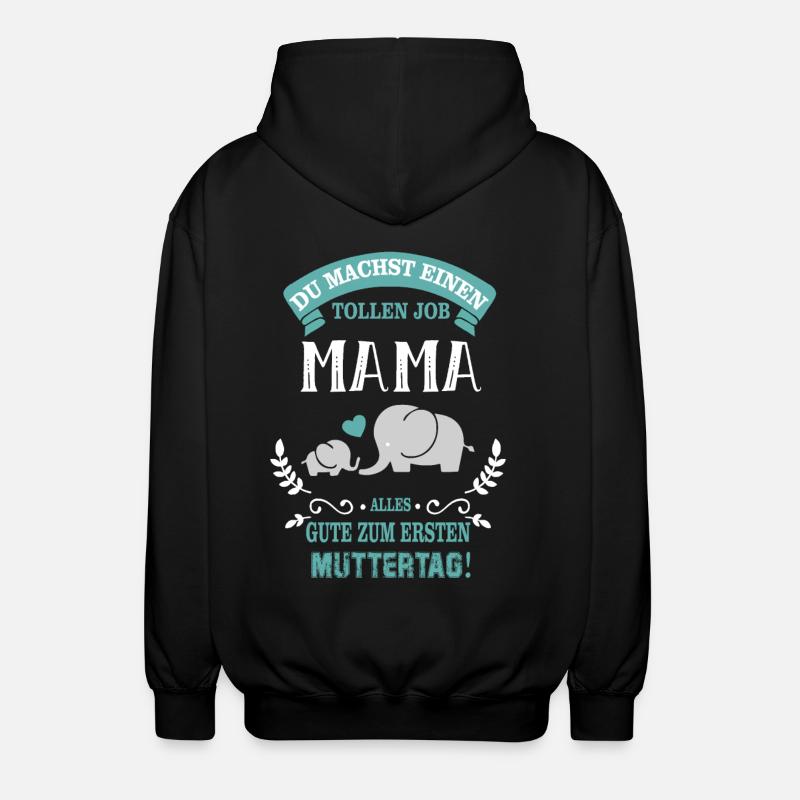 Muttertag Elefant - Unisex Kapuzenjacke - Schwarz