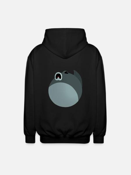 Spooked fish - Unisex Hooded Jacket - black