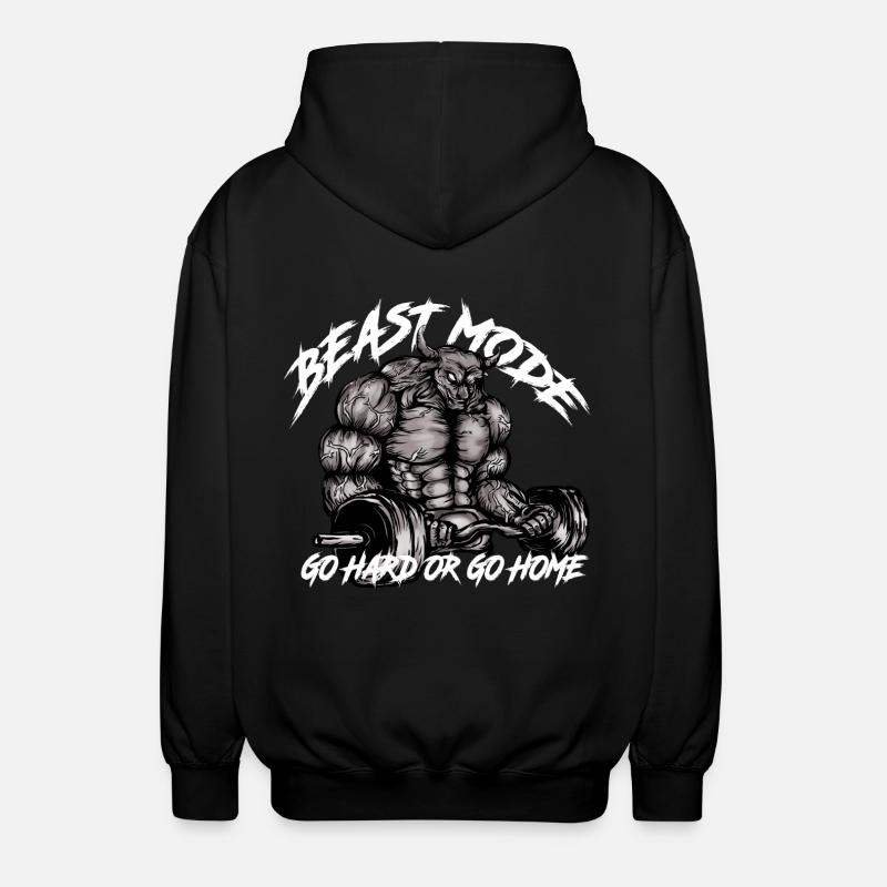 Gym Bull - Beast Mode - Unisex Hooded Jacket - black
