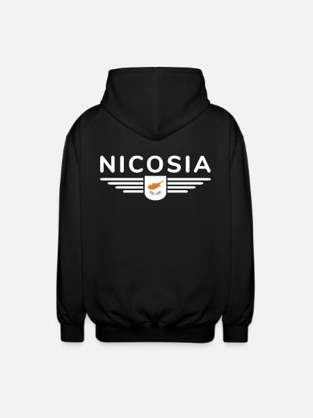 Nicosia Design – Capitale de Chypre - Veste à capuche unisexe - noir