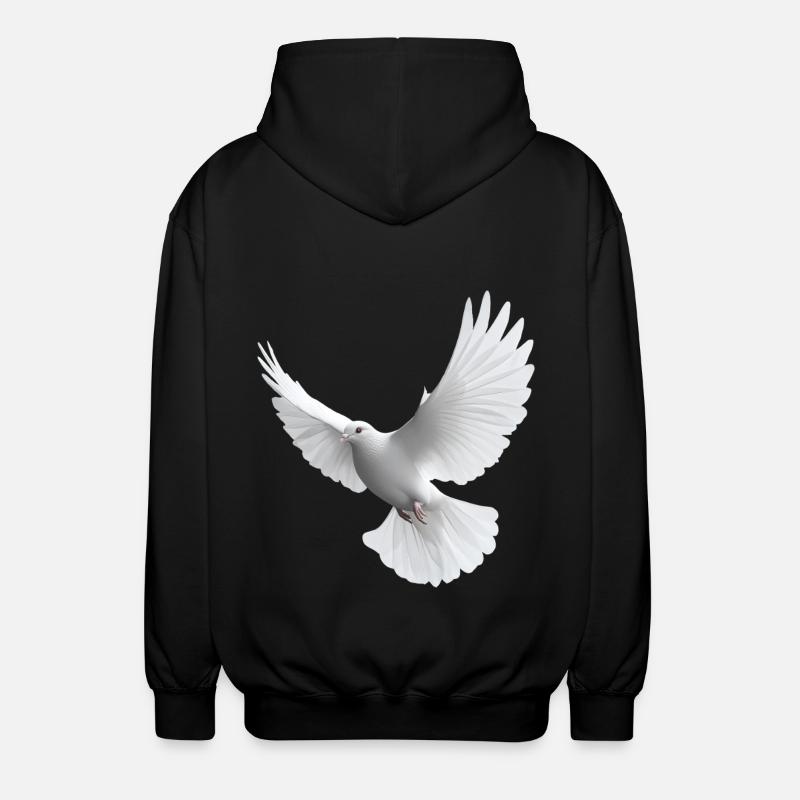 Weiße Taube - Unisex Kapuzenjacke - Schwarz