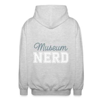 Museum - Unisex Hooded Jacket - light heather grey - Back - AI Model Male 185 light (185cm)