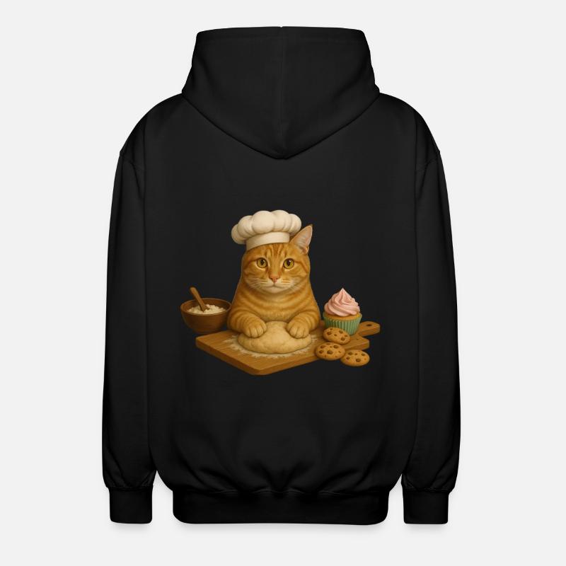 Cat Baking - Unisex Hooded Jacket - black
