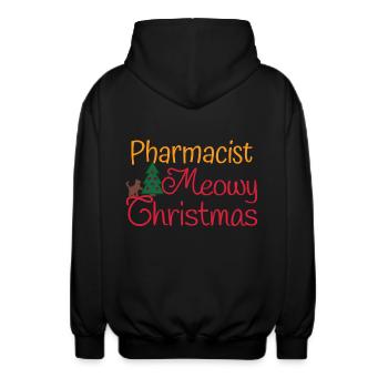 Apotheker Katzen xmas meowy Weihnachten - Unisex Kapuzenjacke - Schwarz - Hinten - AI Model Male 185 light (185cm)