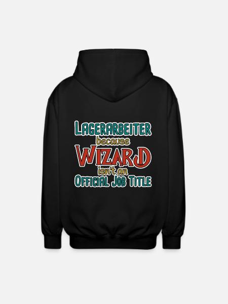 Warehouse Worker Wizard - Unisex Hooded Jacket - black