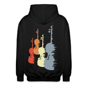 Croquis de violon - Veste à capuche unisexe - noir - Dos - AI Model Male 185 light (185cm)