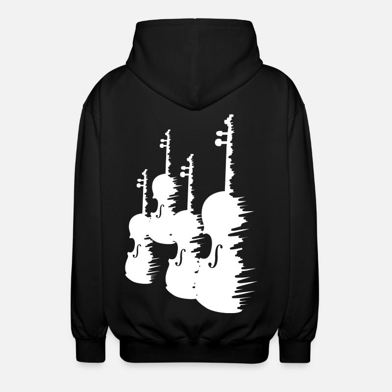Dessin de violons - Veste à capuche unisexe - noir