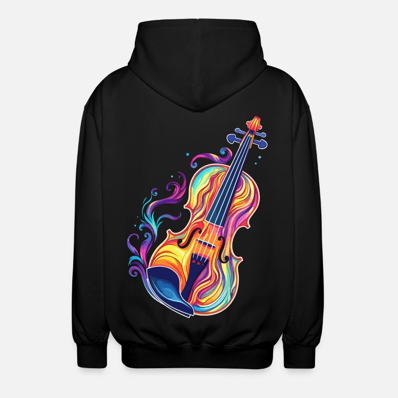 Violine Comic Look - Unisex Kapuzenjacke - Schwarz