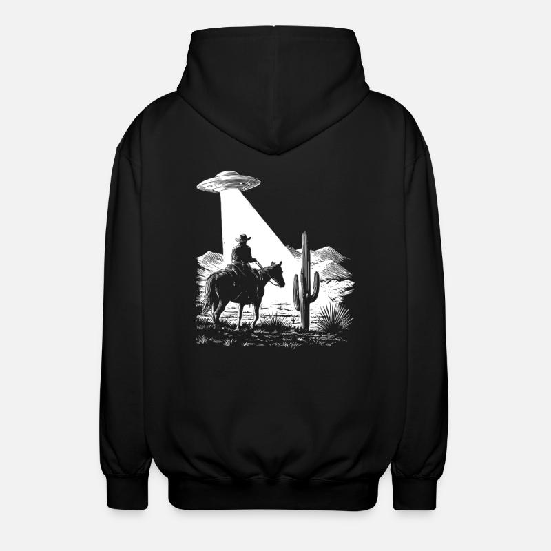 Space Cowboy - OVNI - Graphismes rétro - Veste à capuche unisexe - noir