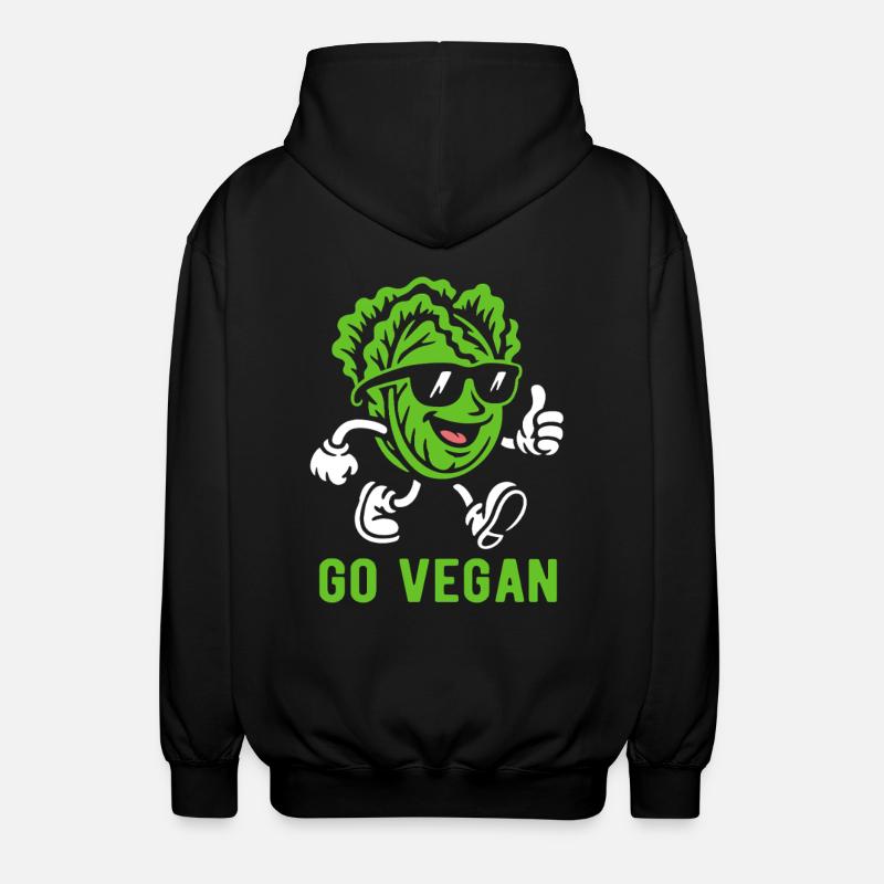 Salade - Go Vegan - Régime végétalien - Veste à capuche unisexe - noir