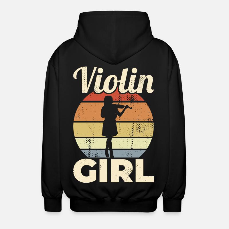 Geigerin Mädchen - Unisex Kapuzenjacke - Schwarz
