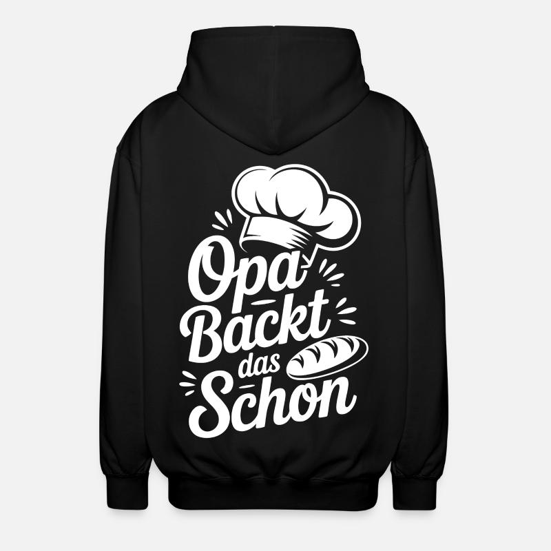 Grandpa bakes it nicely - Unisex Hooded Jacket - black