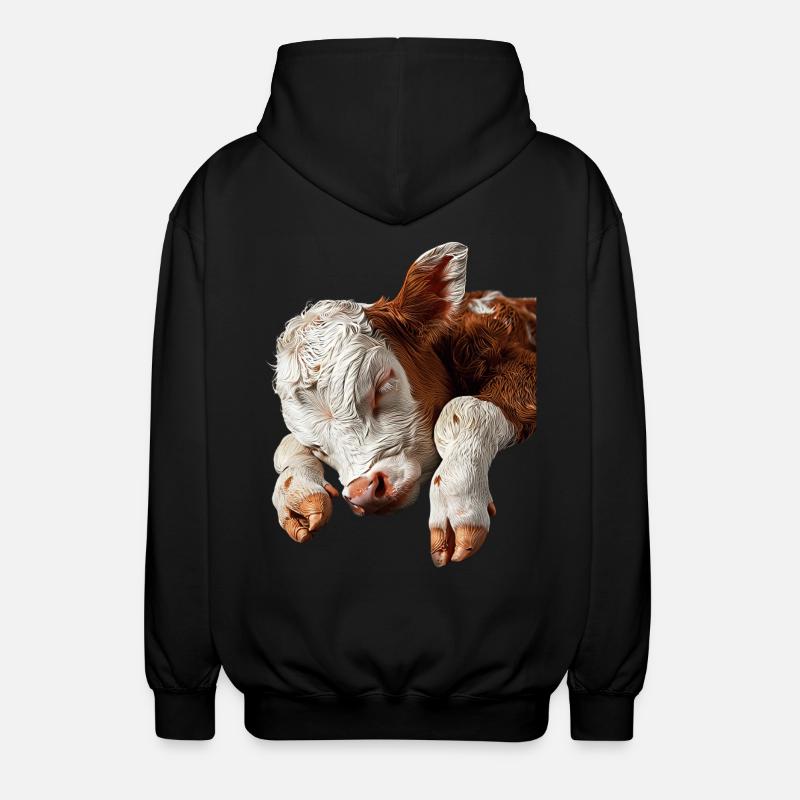 Kuh - Unisex Kapuzenjacke - Schwarz