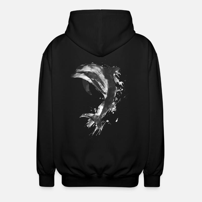 Dolphin - Unisex Hooded Jacket - black