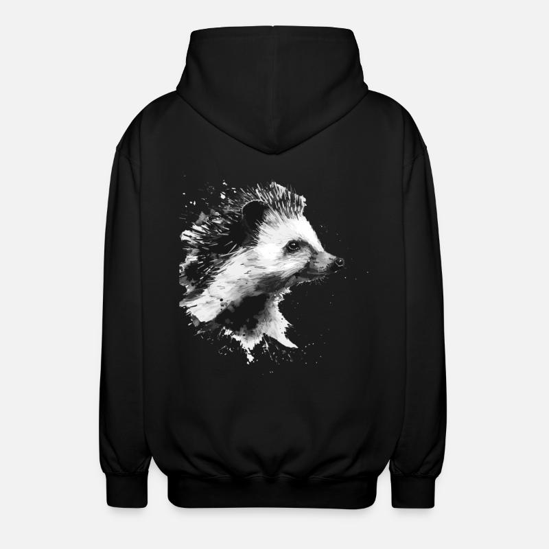 Hedgehog - Unisex Hooded Jacket - black