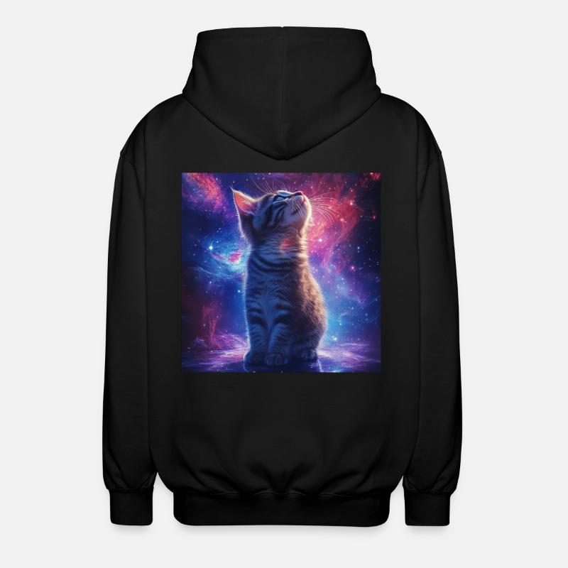 Cat - Unisex Hooded Jacket - black