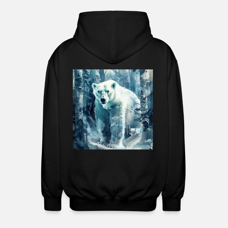 Ours blanc - Veste à capuche unisexe - noir
