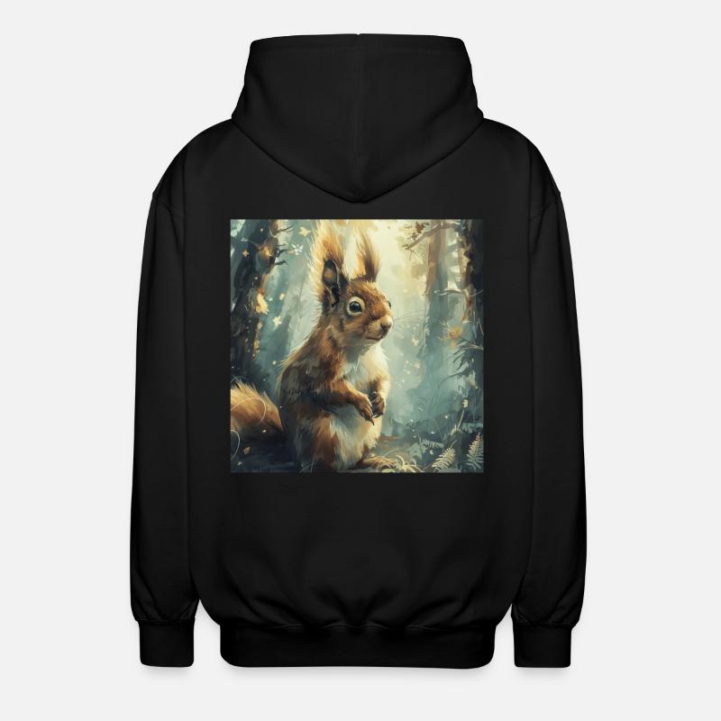 Eichhörnchen - Unisex Kapuzenjacke - Schwarz