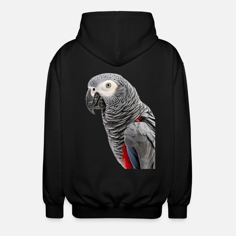 Afrikanisches Grau - Unisex Kapuzenjacke - Schwarz