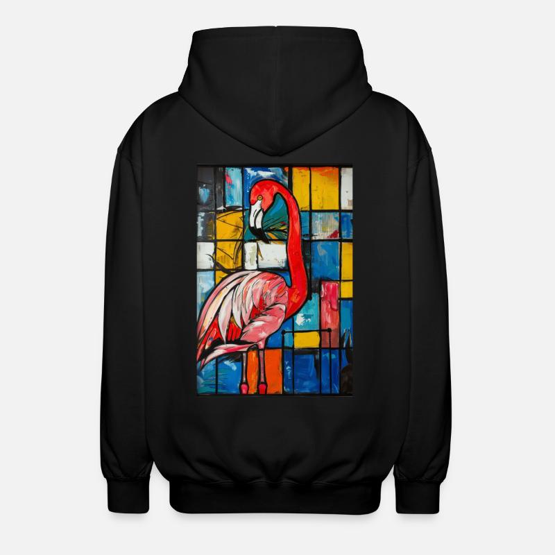 Flamingo - Unisex Kapuzenjacke - Schwarz