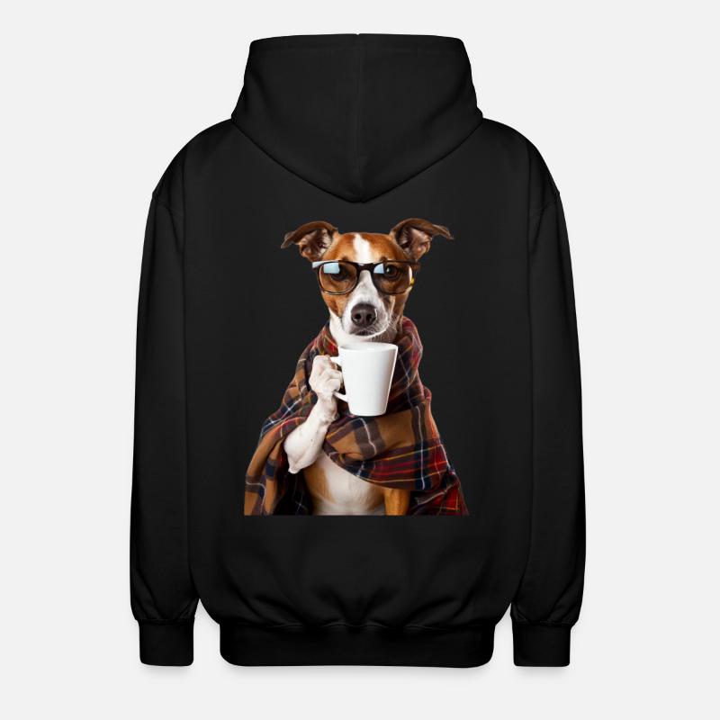 Hund - Unisex Kapuzenjacke - Schwarz