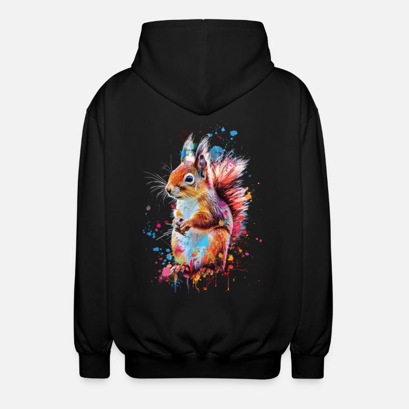 Squirrel - Unisex Hooded Jacket - black