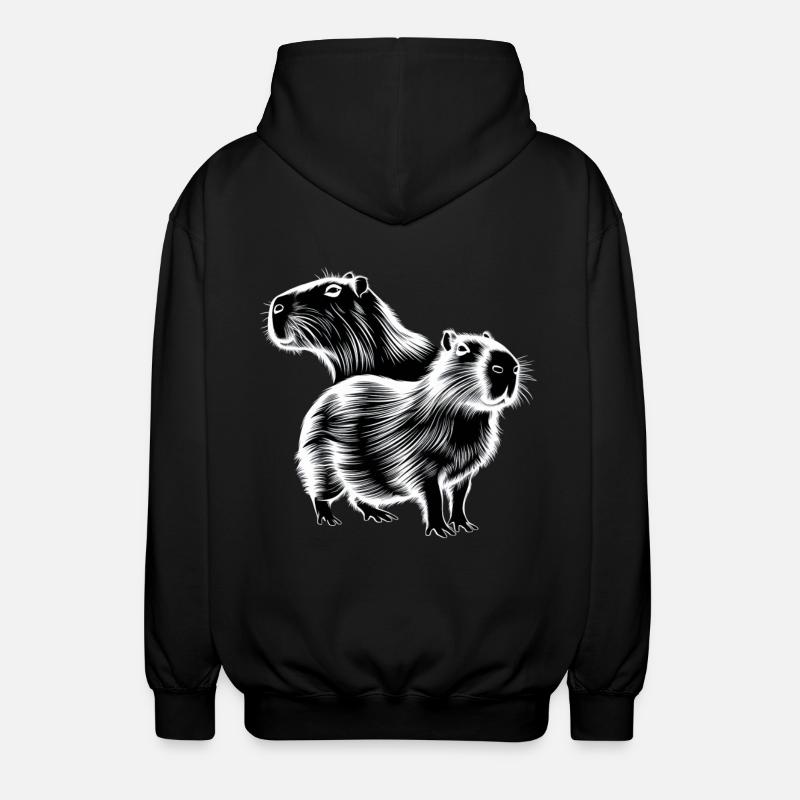 Capybara - Unisex Hooded Jacket - black