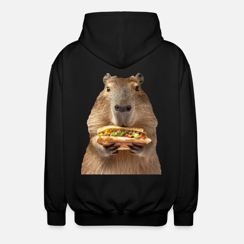 Capybara - Unisex Hooded Jacket - black
