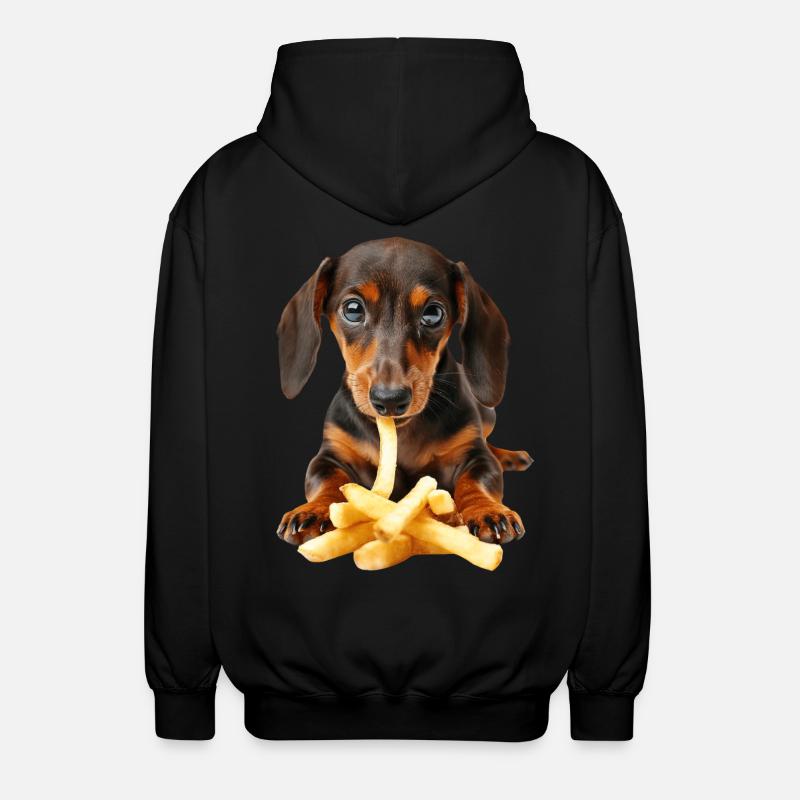 Dachshund - Unisex Hooded Jacket - black