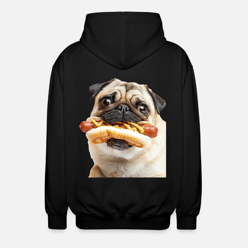 Mops - Unisex Kapuzenjacke - Schwarz