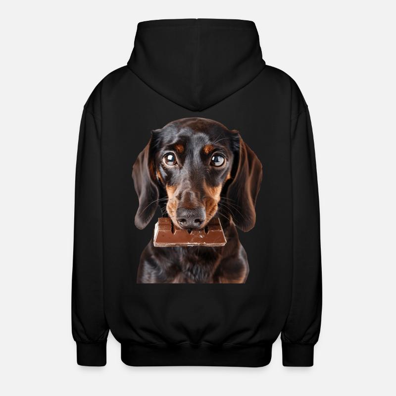 Dachshund - Unisex Hooded Jacket - black