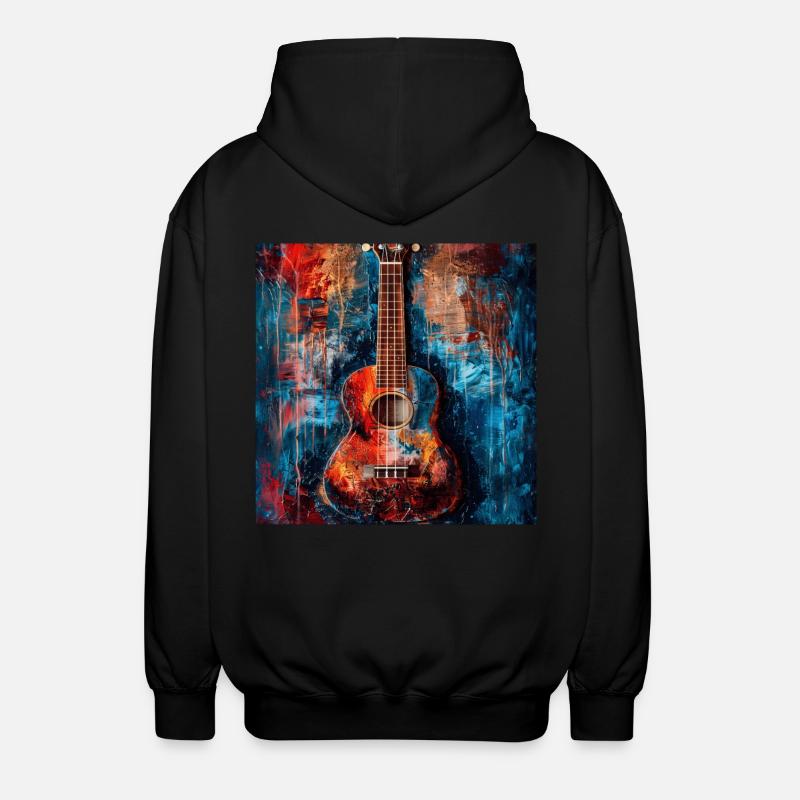 Ukulele - Unisex Kapuzenjacke - Schwarz