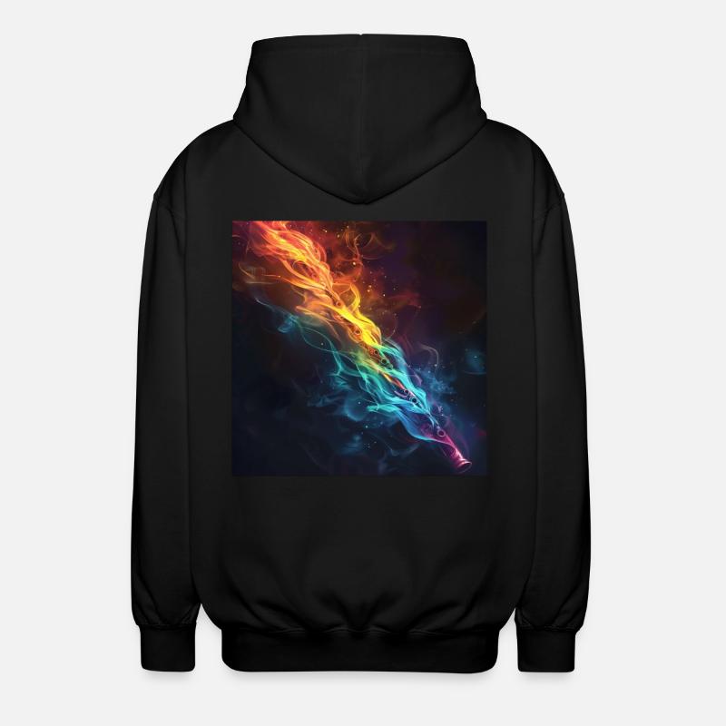 Querflöte - Unisex Kapuzenjacke - Schwarz