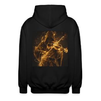 Violine - Unisex Kapuzenjacke - Schwarz - Hinten - AI Model Male 185 light (185cm)