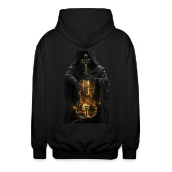 Violine - Unisex Kapuzenjacke - Schwarz - Hinten - AI Model Male 185 light (185cm)