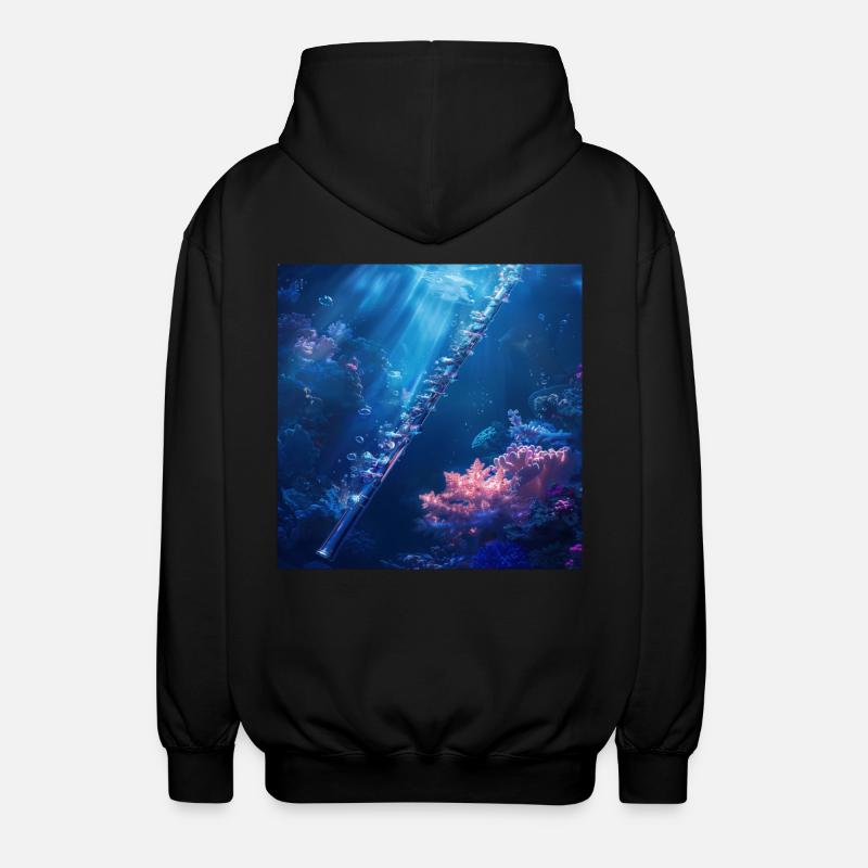 Querflöte - Unisex Kapuzenjacke - Schwarz