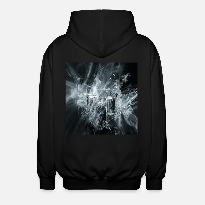 Schlagzeug - Unisex Kapuzenjacke - Schwarz