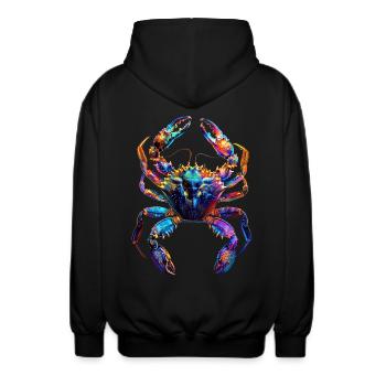 Krabbe - Unisex Kapuzenjacke - Schwarz - Hinten - AI Model Male 185 light (185cm)