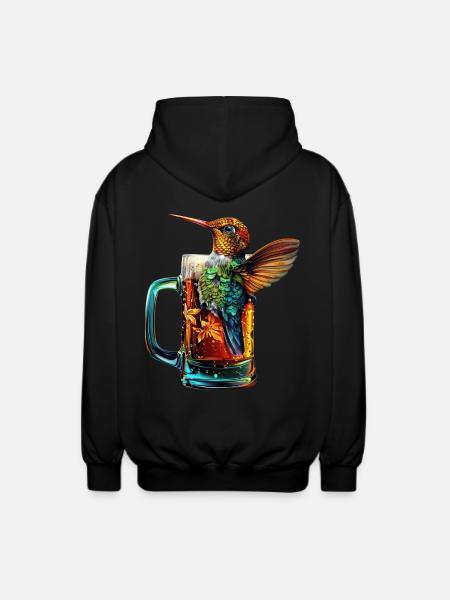 Kolibri Bier - Unisex Kapuzenjacke - Schwarz