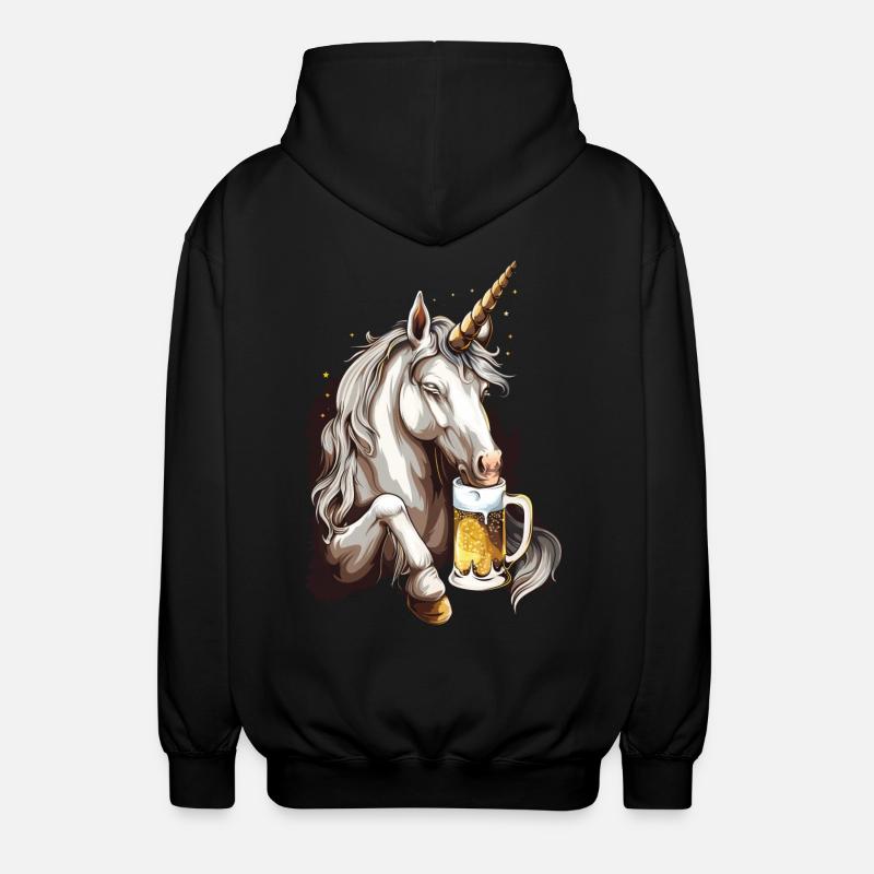 Einhorn Bier - Unisex Kapuzenjacke - Schwarz