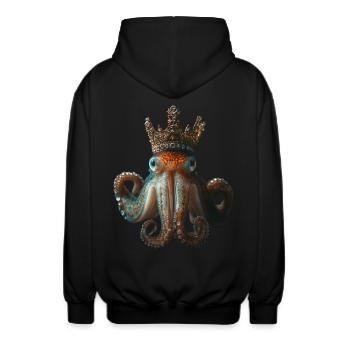 Tintenfisch - Unisex Kapuzenjacke - Schwarz - Hinten - AI Model Male 185 light (185cm)