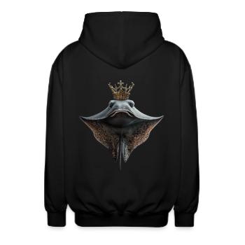 Stachelrochen - Unisex Kapuzenjacke - Schwarz - Hinten - AI Model Male 185 light (185cm)