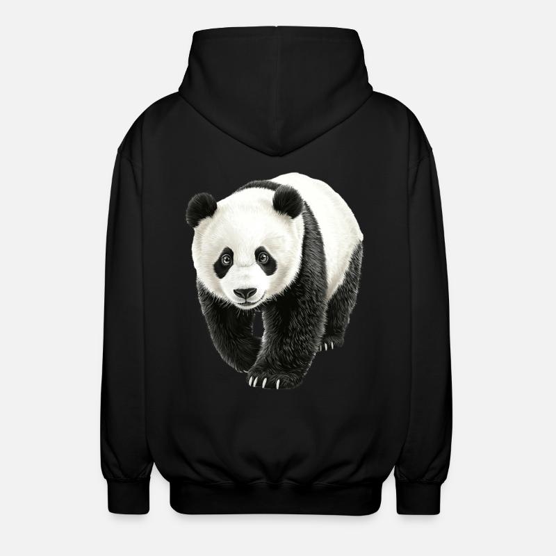 Panda - Unisex Kapuzenjacke - Schwarz