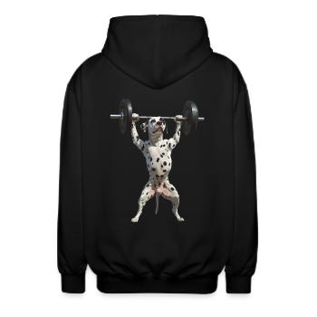 Dalmatiner - Unisex Kapuzenjacke - Schwarz - Hinten - AI Model Male 185 light (185cm)