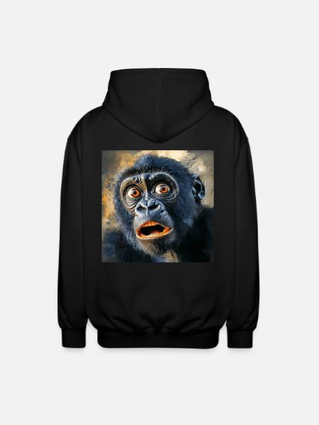 Gorilla - Unisex Kapuzenjacke - Schwarz