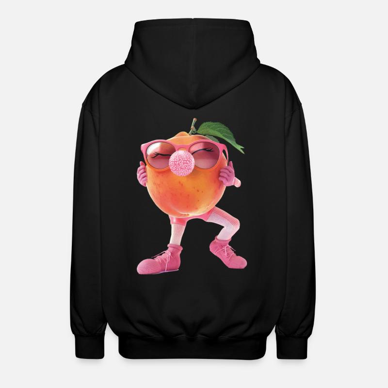 Pfirsich - Unisex Kapuzenjacke - Schwarz